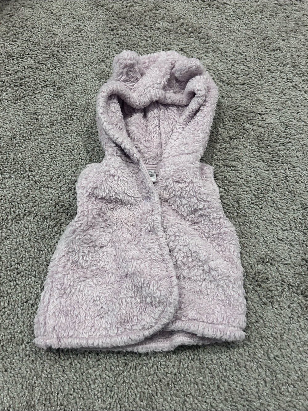 Carter's Plush Hooded Teddy Vest in Light Lavender